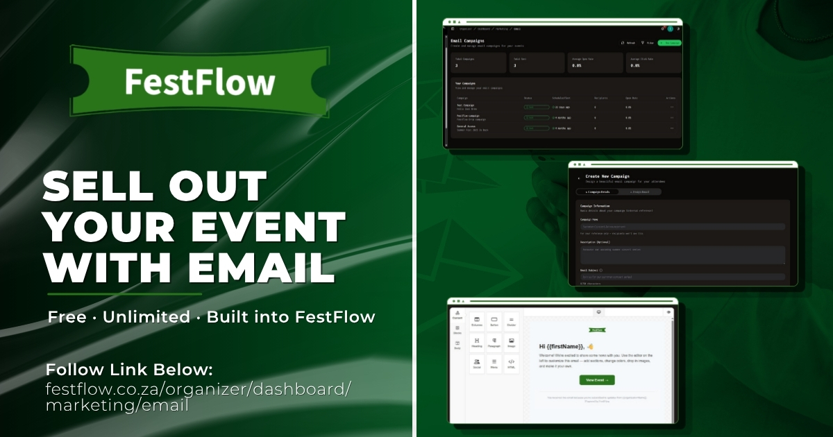 Sell Out Your Next Event With FestFlow Email Campaigns (Free, Unlimited Sends)